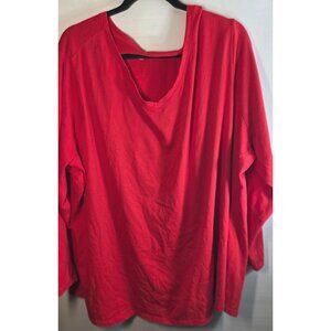 Terra & Sky Womens Plus Size 4X XXXX 28W 30W 28 30 W Red Long Sleeve Shirt Layer